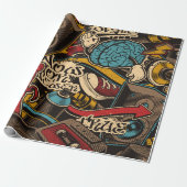 Papier Cadeau Arrière - plan de graffiti sans couture. Ppa trans (Déroulé)