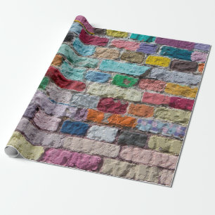 Papier Cadeau Arrière - plan de la texture murale en brique pein