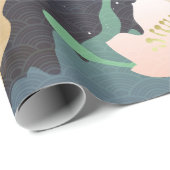 Papier Cadeau Arrière - plan de luxe de style oriental doré. chi (Coin rond)