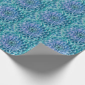 Papier Cadeau Arrière - plan de macro à fleurs turquoise Dahlia (Coin)