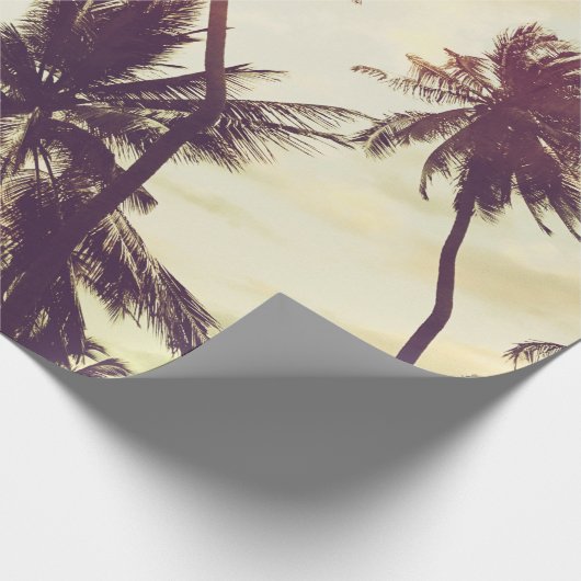 Papier Cadeau Arrière - plan de plage tropical avec silhouette d (Coin)