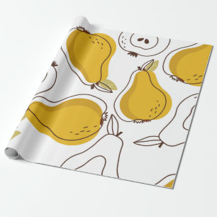 Papier Cadeau Arrière - plan de poires. Dessin en toile de fond 