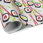 Papier Cadeau Arrière - plan de sushi (Coin rond)