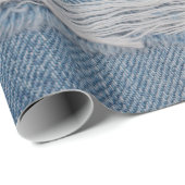 Papier Cadeau Arrière - plan de texture de jean bleu déchirée. D (Coin rond)