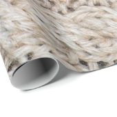 Papier Cadeau Arrière - plan de texture de laine de tricot blanc (Coin rond)