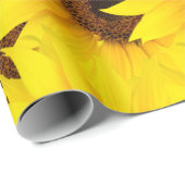 Papier Cadeau Arrière - plan de tournesols (Coin rond)