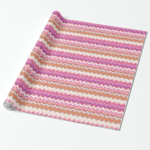 Papier Cadeau Arrière - plan de zigzag rose