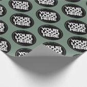 Papier Cadeau Arrière - plan du logo répété Sage Green (Coin)