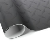 Papier Cadeau Arrière - plan en acier Diamondplate noir à gris (Coin rond)