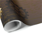 Papier Cadeau Arrière - plan en bois avec cheval de mer mécaniqu (Coin rond)