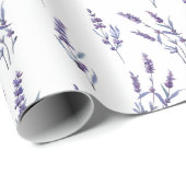 Papier Cadeau arrière - plan floral lavande aquarelle (Coin rond)