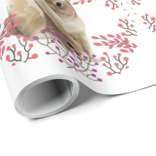 Papier Cadeau Arrière - plan floral rond lapin de Pâques