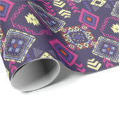 Papier Cadeau Arrière - plan géométrique tribal, primitif. (Coin rond)