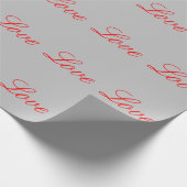 Papier Cadeau Arrière - plan gris tendance Red Love Mariage (Coin)