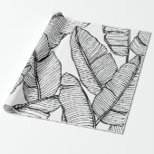 Papier Cadeau Arrière - plan motif de feuille de bananier sans c (Déroulé)