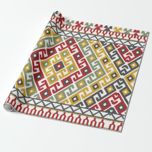 Papier Cadeau Arrière - plan motif géométrique en indien, st tur