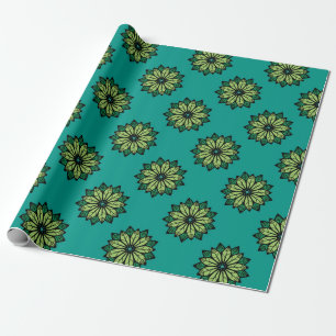 Papier Cadeau Arrière - plan motif sans couture à feuilles verte