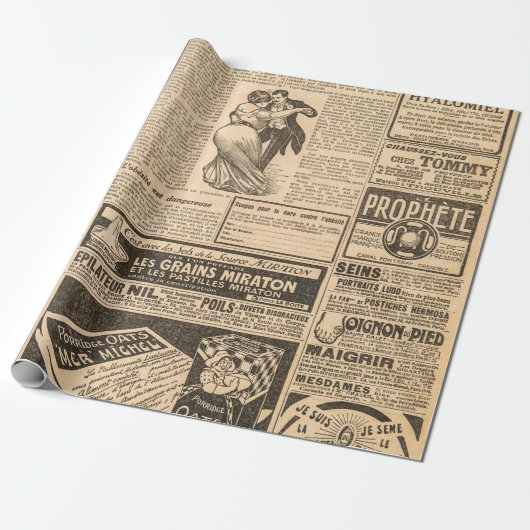 Papier Cadeau Arrière - plan papier usagé. Pages de vieux journa (Déroulé)