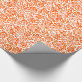 Papier Cadeau Arrière - plan personnalisé Orange Floral Pattern (Coin)