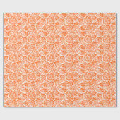 Papier Cadeau Arrière - plan personnalisé Orange Floral Pattern (Plat)