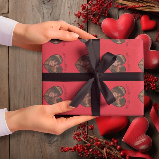 Papier Cadeau Arrière - plan rouge de Saint-Valentin avec forme