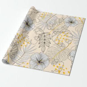 Papier Cadeau Arrière - plan sans faille avec plantes, feuilles