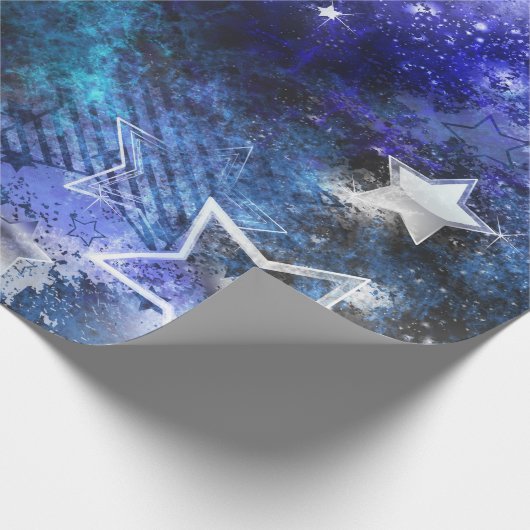 Papier Cadeau Arrière - plan spatial avec étoiles (Coin)