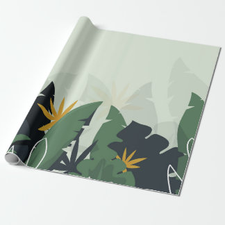 Papier Cadeau Arrière - plan tropical aux plantes de jungle. Dép
