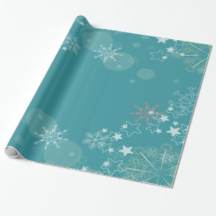 Papier Cadeau Arrière - plan turquoise avec écrêtage des flocons
