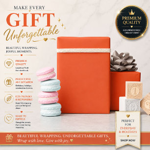 Papier Cadeau Arrière-plan uni minimaliste orange vif
