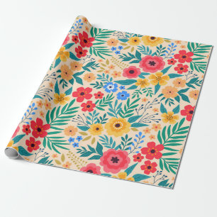 Papier Cadeau Arrière - plan vintage fleuri. Patch vintage tran