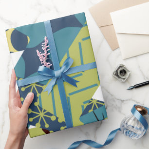 Papier Cadeau Arrondi Rectangles modernes du milieu du siècle