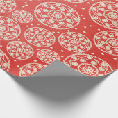 Papier Cadeau Arrondissements de flocon de neige sur papier d'em (Coin)