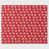 Papier Cadeau Arroseur de mariage coeurs blancs rouges romantiqu (Plat)