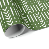 Papier Cadeau Arrow Arrow Boud tissu Design vert (Coin rond)