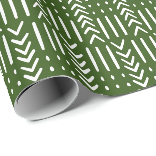 Papier Cadeau Arrow Arrow Boud tissu Design vert (Coin rond)