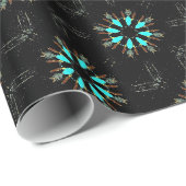 Papier Cadeau Arrowhead Feathers Pow-wow Thunder_Cove (Coin rond)