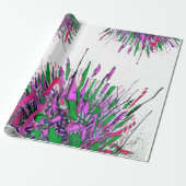 Papier Cadeau Art à l'encre éclaboussée violette (Déroulé)