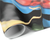 Papier Cadeau art abstrait avec ficelle (Coin rond)