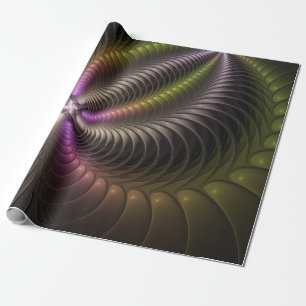 Papier Cadeau Art abstrait brillant tripant coloré 3D fractal