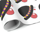 Papier Cadeau Art Abstrait Clown Anniversaire (Coin rond)