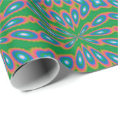 Papier Cadeau Art abstrait de jardin funky (Coin rond)