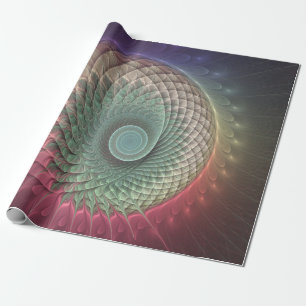 Papier Cadeau Art abstrait d'escargot coloré moderne fractal