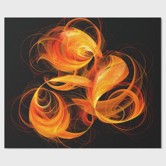 Papier Cadeau Art Abstrait Fireball (Plat)