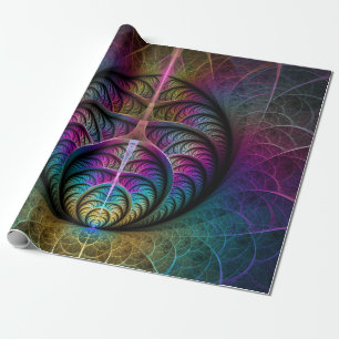 Papier Cadeau Art abstrait fractal coloré et psychédélique