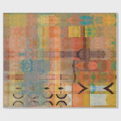 Papier Cadeau art abstrait géométrique bandes horizontales motif (Plat)