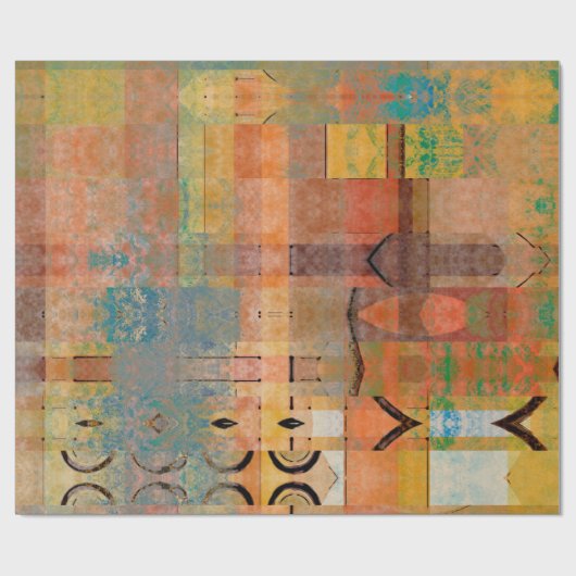 Papier Cadeau art abstrait géométrique bandes horizontales motif (Plat)