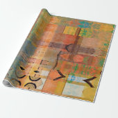 Papier Cadeau art abstrait géométrique bandes horizontales motif (Déroulé)