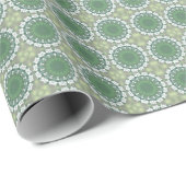 Papier Cadeau Art Abstrait moderne Ressorts floraux Motif vert (Coin rond)