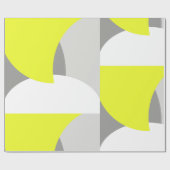 Papier Cadeau Art abstrait motif jaune blanc gris (Plat)